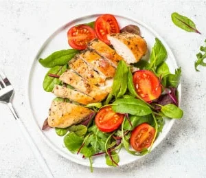 Chicken fillet with salad